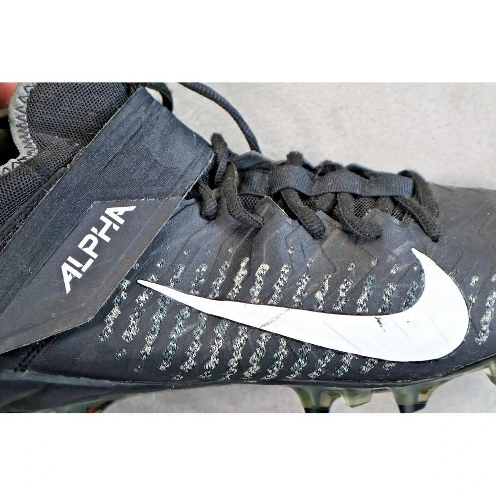 Nike Shoes Mens Size 10.5 Black Alpha Menace Elite 2‎ Football Cleats AQ3209-002
